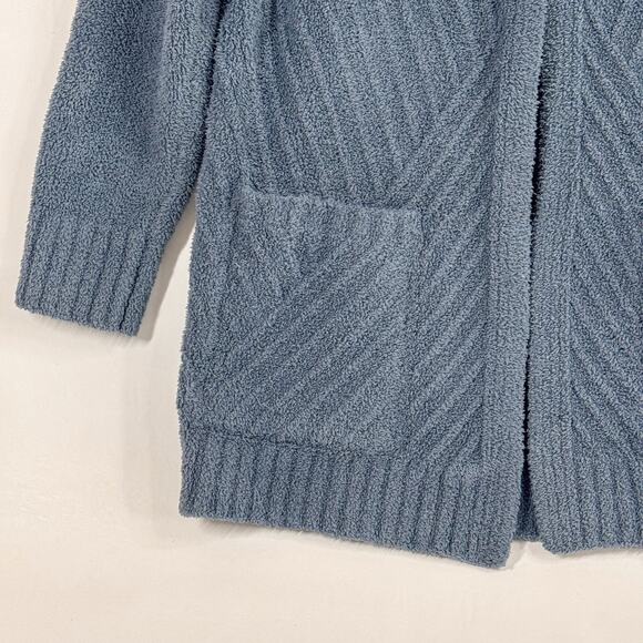 Barefoot Dreams CozyChic Directional Ribbed Cardigan Blue Womens XS Wrap Sweater - Picture 5 of 10
